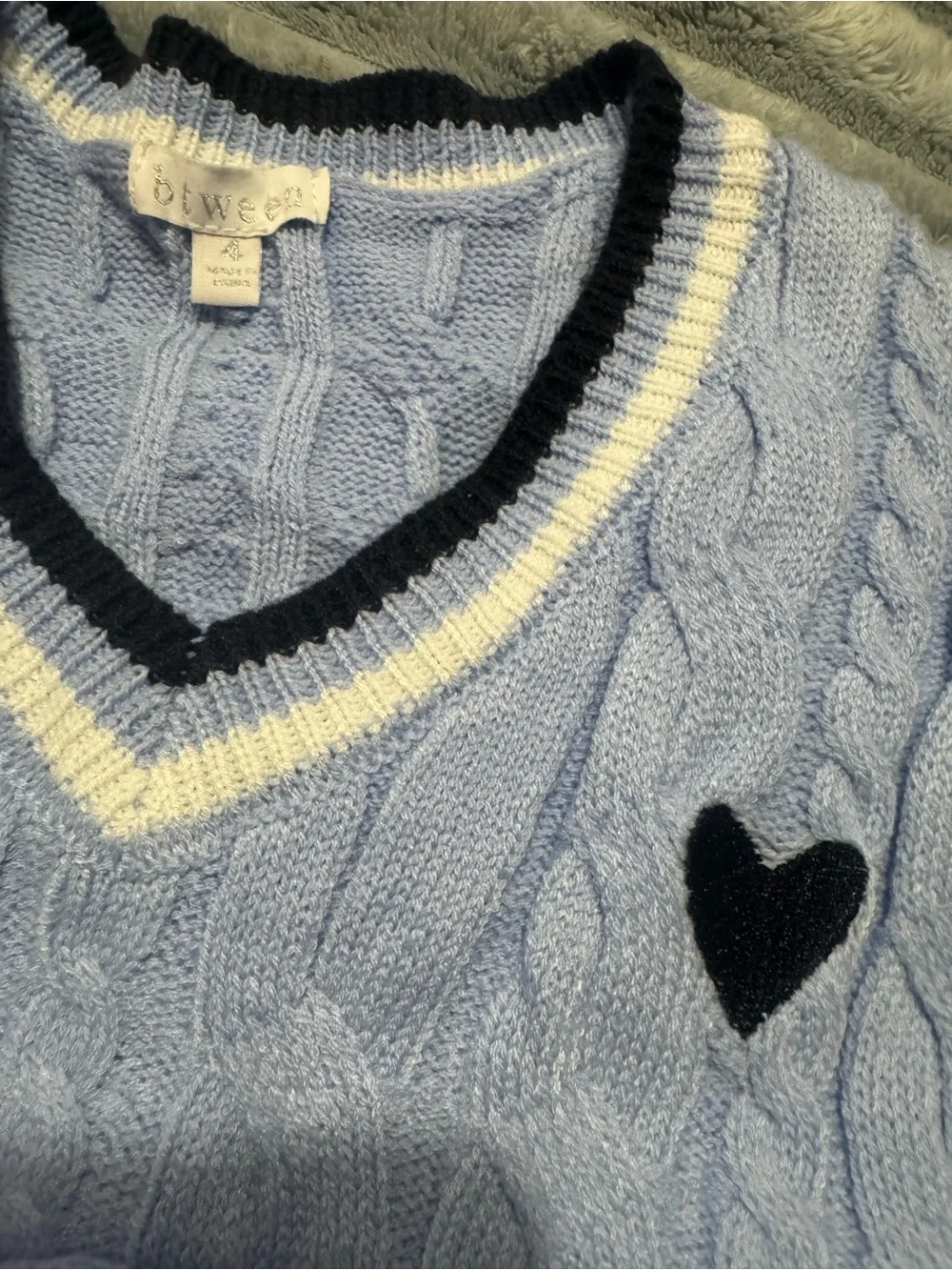 Btween Girls Size 4 Blue Plaid Skirt Sweater Vest 4-Piece Outfit Set NWT